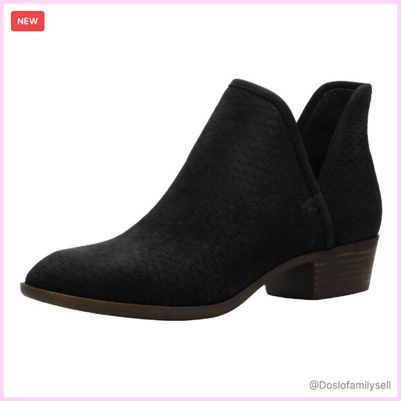 Western Ankle Booties Pull-On Style Stacked Heel Comfortable Chic